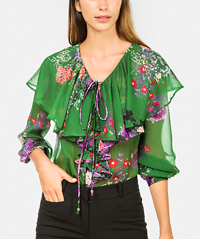 Com Mujer Túnicas Estampado Camisas Floral Lanidor Blusa axqdTa